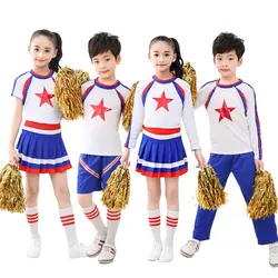 Костюм болельщика костюмы для танцев сценические лидеры cheer leaders костюм из 2 предметов для мальчиков и девочек танцевальный костюм