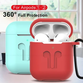 

Soft Silicone Cases For Airpods 2nd Luxury Protective Earphone Cover Case For Apple Air Pods 2 1 Shockproof Sleeve With Hook