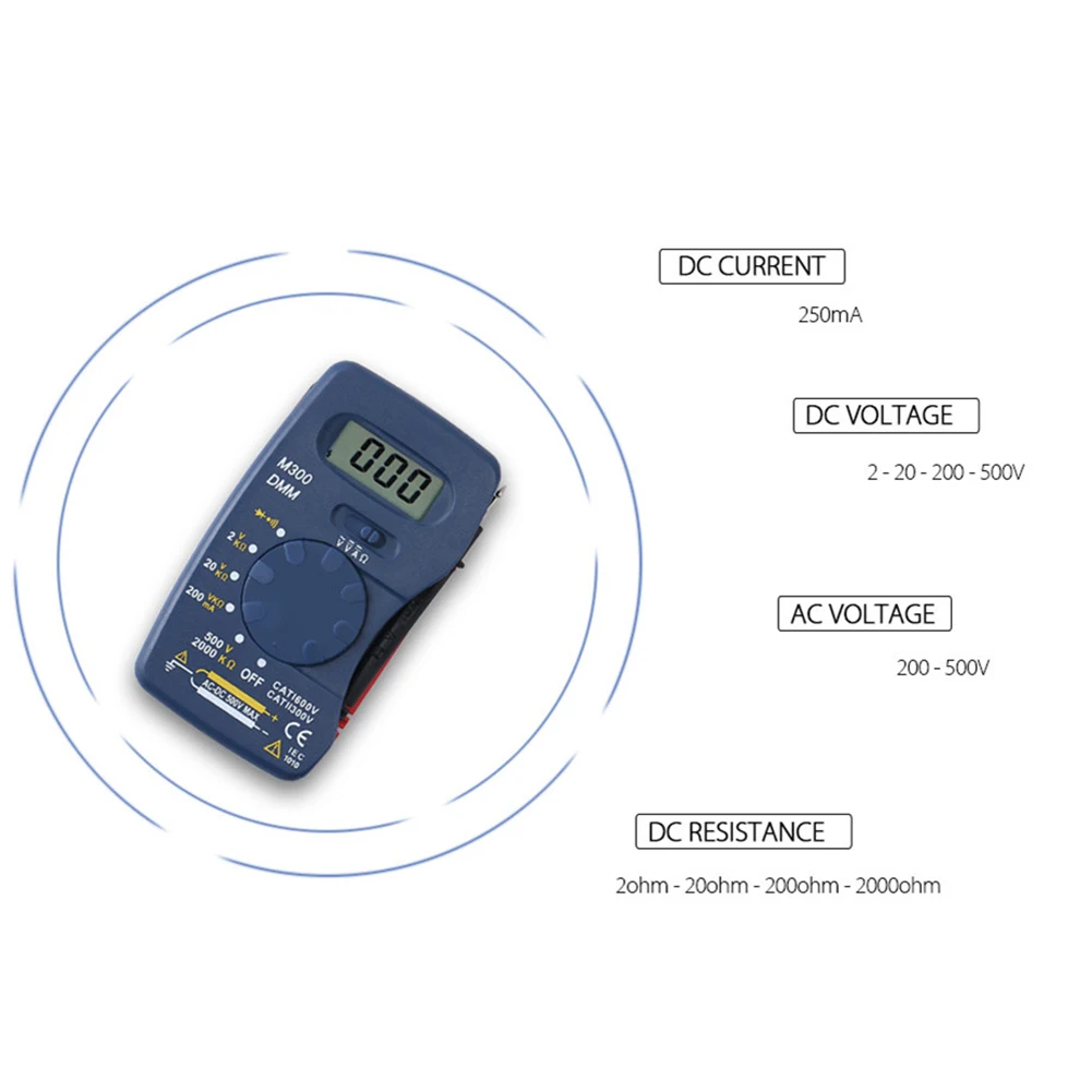 Мини цифровой мультиметр карманный DMM AC/DC Ток Сопротивление напряжения мультитестеры мини Амперметр Вольтметр Ом тестеры