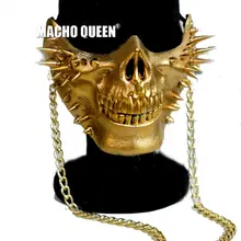 Голографический Спайк горящий человек Аксессуары Череп костюмы с масками летний фестивальный рейв наряды снаряжение для одежды знаменитостей сценическая одежда