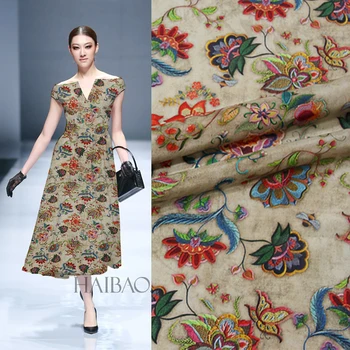 

New 100% silk printed fabric 138cm wide 12mm silk inkjet Crepe de Chine skirt dress shirt silk cloth wholesale