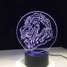 3D USB животное лев настольная лампа светодиодный 7 цветов изменить визуальный Lampara ночной Светильник для ребенка пульт дистанционного управления Кнопка сна светильник ing