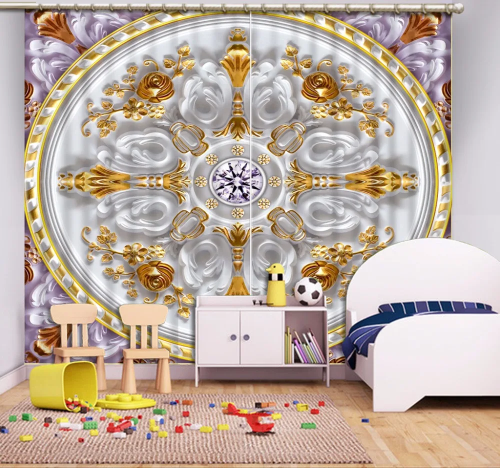 

Beautiful 3D Curtains Stereoscopic Embossed Pattern Curtains For Living Room Bedroom Kitchen 3D Curtain