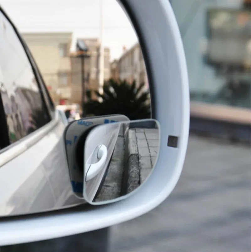 

2pcs Clear Car Rear View Mirror 360 Rotating Adjustable Fixable Convex Blind Spot Mirror Parking For Auto Motorcycle