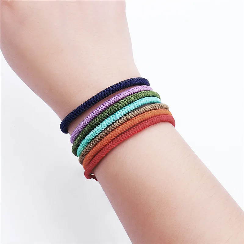 DIEZI New Multi Color Tibetan Buddhist Good Lucky Charm Tibetan Bracelets & Bangles For Women Men Handmade Knots Rope Bracelet