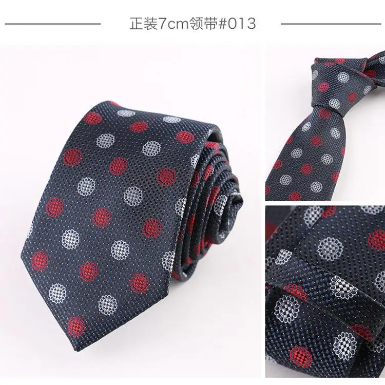 1200 иглы 7 см мужские галстуки s Новые мужские модные галстуки в горошек Corbatas Gravata жаккардовый тонкий галстук в полоску деловые зеленые галстуки для мужчин - Цвет: 13