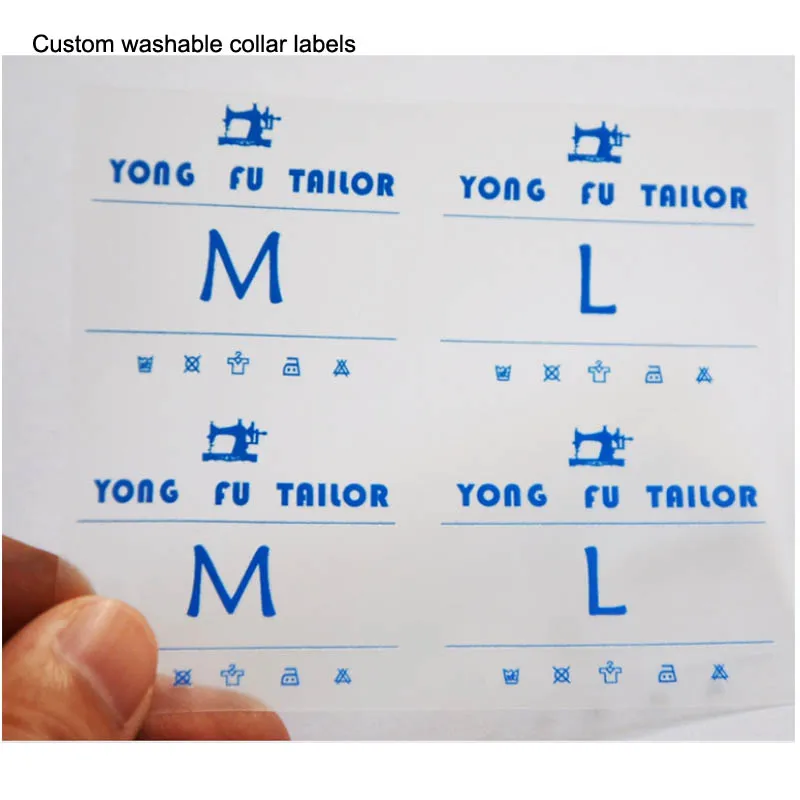 100 шт смешанный размер на заказ ваш Логотип Печатный ярлык тепло для переноса на одежду этикетки гладить на одежду моющийся ярлык на ошейник бирки рубашки
