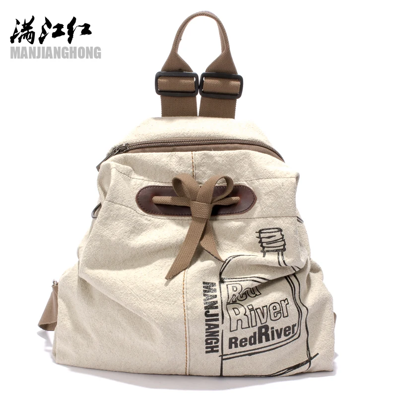 HOT New Designed Brand Cool Fashion Girls Backpack Men Women Cotton With Leather Women Backpack