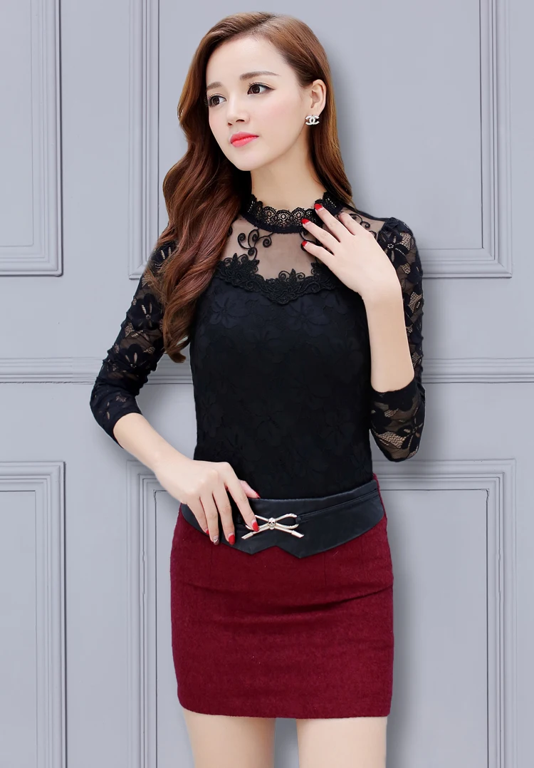 FREE SHIPPING 90s Mesh Lace Blouse OG0772