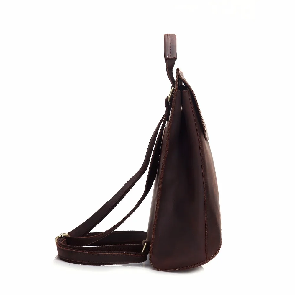 Мужской рюкзак из натуральной кожи, Женская Мужская школьная сумка, модная сумка на плечо, большая вместительность, Crazy Horse, женская простая Подростковая сумка MS8904