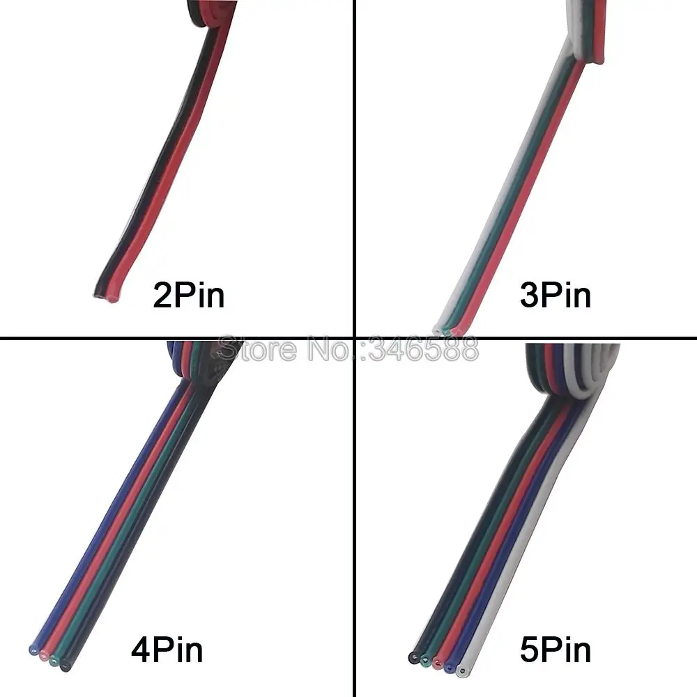 2Pin 3Pin 4Pin 5Pin Удлинительный провод Кабельный разъем световые аксессуары для одного