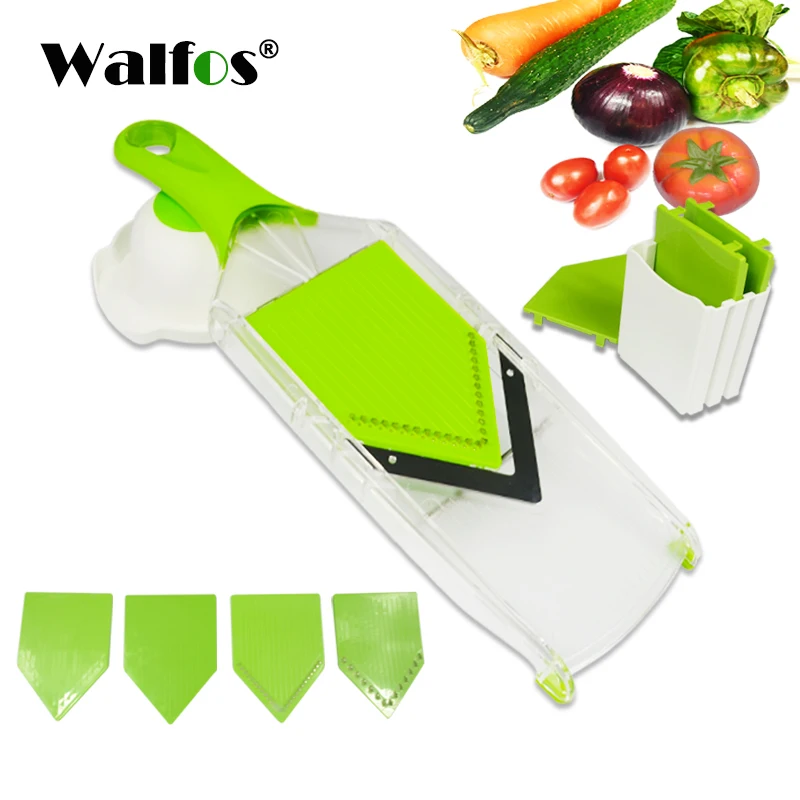 Comprar Cortador de verduras Manual WALFOS Mandoline con 4 hojas de patata zanahoria rallador para cortar cebollas vegetales accesorios de cocina