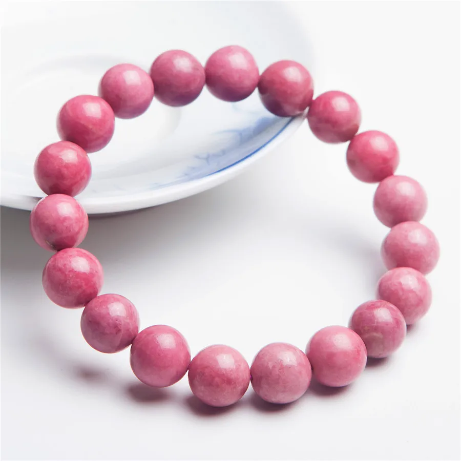 

11mm Genuine Red Natural Rhodonite Gems Stone Crystal Stretch Round Bead Woman Bracelets Drop Shipping