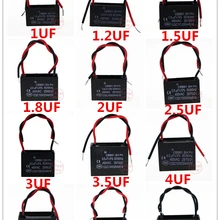 1 шт. 450 V 1 мкФ 1,2 мкФ 1,5 мкФ 2 мкФ 2,5 мкФ 3 мкФ 3,5 мкФ 4 мкФ 4,5 мкФ 5 мкФ 6 мкФ 7 мкФ 8 мкФ 10 мкФ 12 мкФ 16 мкФ 20 мкФ CBB61 конденсатор вентилятора 450VAC