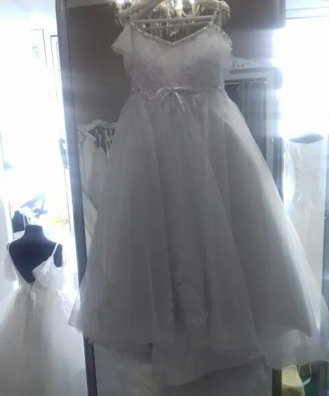 

High Quality Ivory Flower Girls Dress for Wedding Lace Beaded O Neck Applique Girls Birthday Dress Communion Gown Custom Made