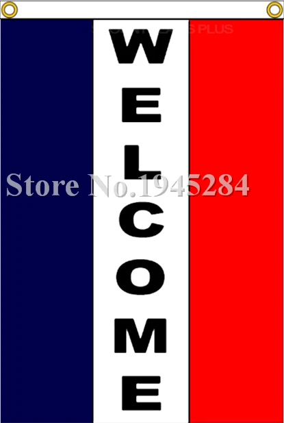 Image Welcome Flag Store Shop Advertising Flag Vertical Style New 3x5ft 90x150cm Polyester Flag Banner,  free shipping