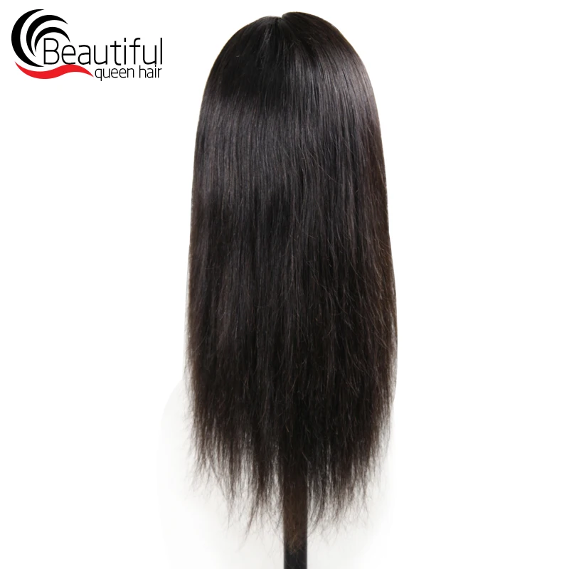 Красивые королевские бразильские человеческие волосы бесклеевая парики полный парик шнурка прямые предварительно сорванные 130% плотность remy волосы для женщин 10-24