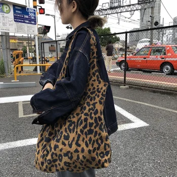 

Women's Handbags Leopard Canvas Bag Female Chic Handbag Shoulder Bag Designer Bags Famous Brand Women Bags 2019 Bolsa Feminina