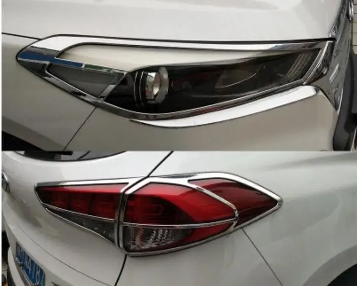Подходит для Hyundai Tucson ABS Хром передний задний багажник Головной фонарь Крышка лампы отделка Стайлинг