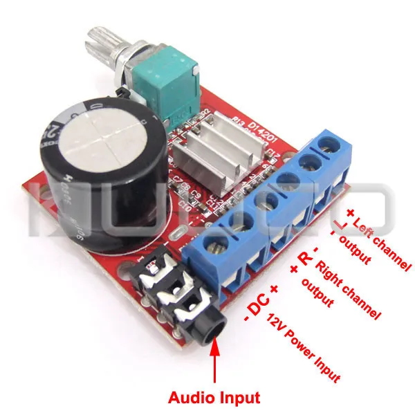 Усилитель мощности класса D двухканальный датчик платы постоянного тока 12 В цифровой усилитель 10 Вт+ 10 Вт Двухканальный аудио модуль управления