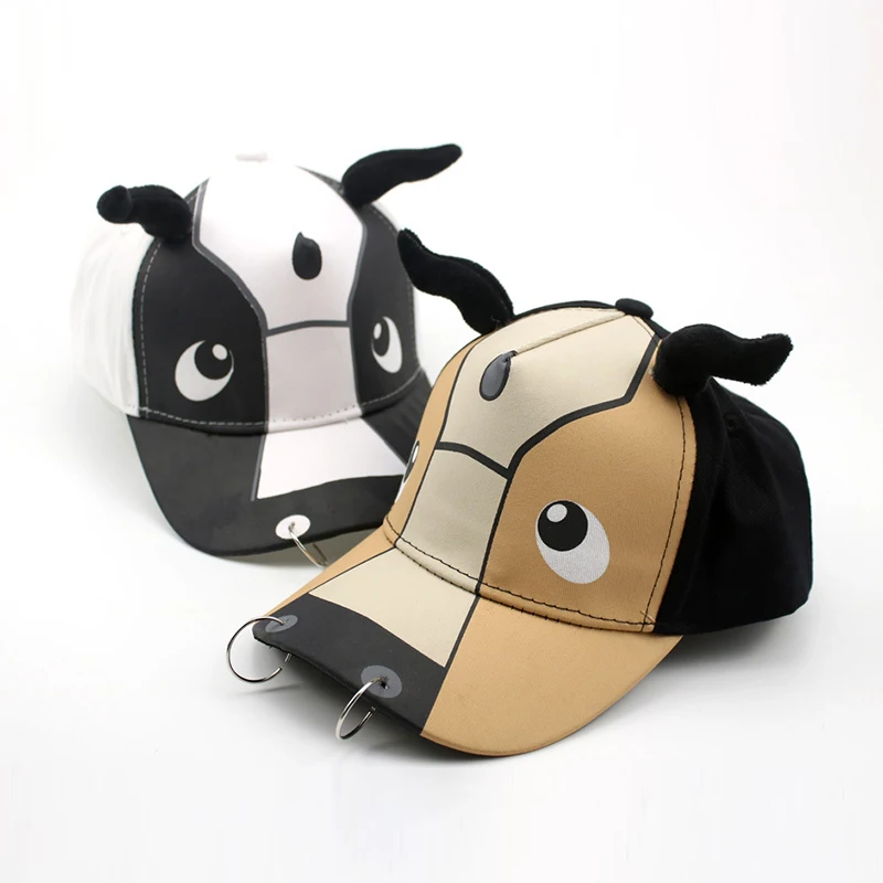 

Girl Boy Cap Kids Cute Cow Animal Hat Curved Bill Headwear Outdoor Spring Autumn Accessory