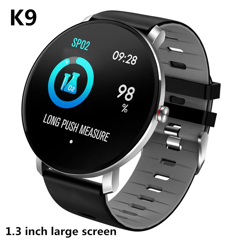 

K9 smart bracelet full screen touch 1.3 inch screen IP68 waterproof pedometer information display heart rate blood pressure