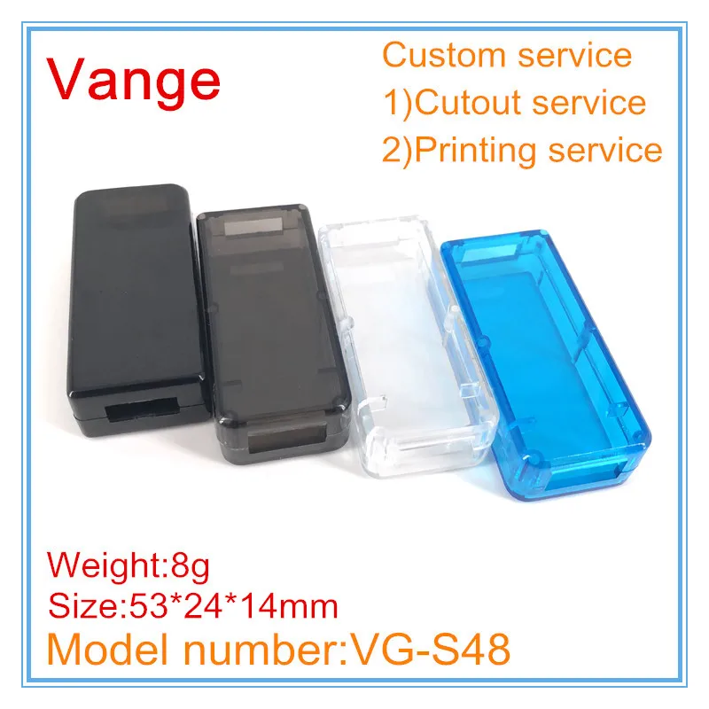 20 шт./лот, четыре цвета, корпус, коробка из АБС-пластика, распределительная коробка 53*24*14 мм для USB трансформаторного устройства