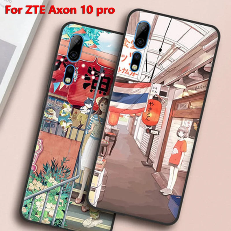 Чехол для ZTE Axon 10 pro чехол 10Pro с цветами Мягкий Силиконовый ТПУ телефона Axon10 A2020Pro