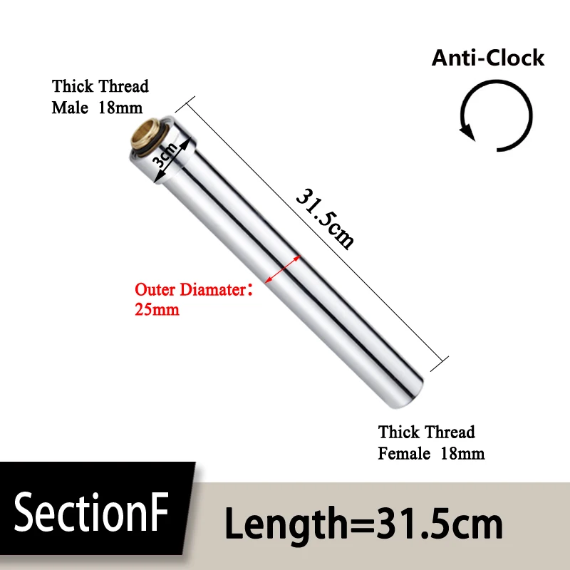 24 мм/22 мм 20 Вт, 30 Вт, 40 см Медь покрытие/черный душ удлинительная штанга без резьбы с увеличенным душевая трубка и удлинения ресниц всего за удлинительная труба - Цвет: F-Length31.5cm
