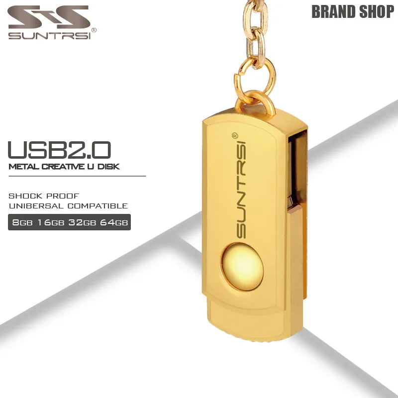 Suntrsi Pendrive 64GB Metal Key Chain USB Flash font b Drive b font 64GB Custom Logo