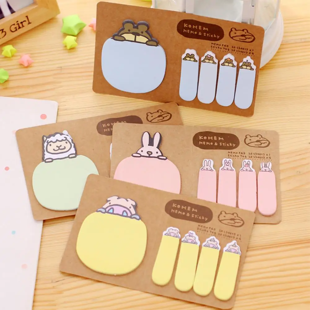 

Kawaii Cartoon Animals Cat Panda Memo Pad Sticky Notes Memo Notebook Stationery Note Paper Sticker School Random r20