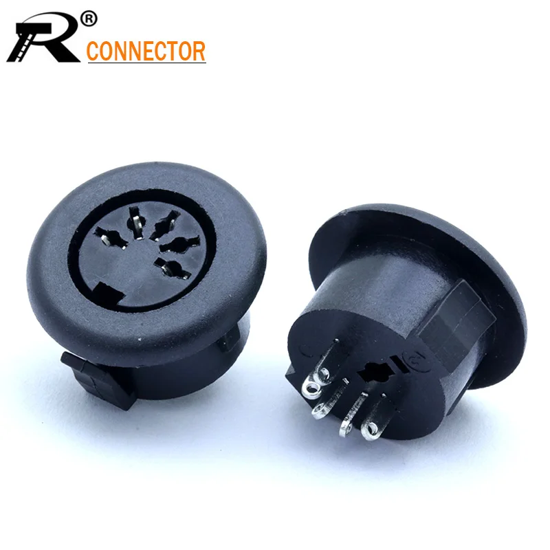 

3PCS 5pin Micro Power Socket S Terminals DIN Female Jack PCB Panel Mount Connector for Electric push rod/computer motherboard