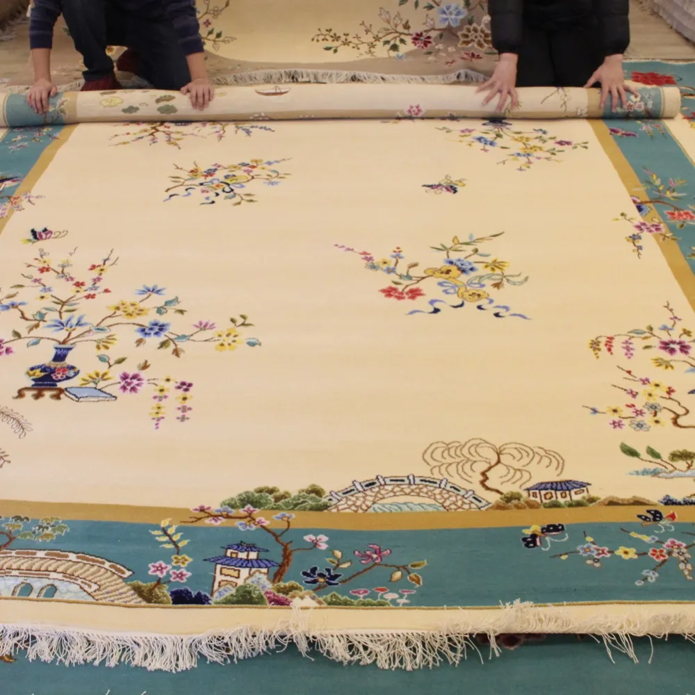 vintage Chinese wool carpet 8x10