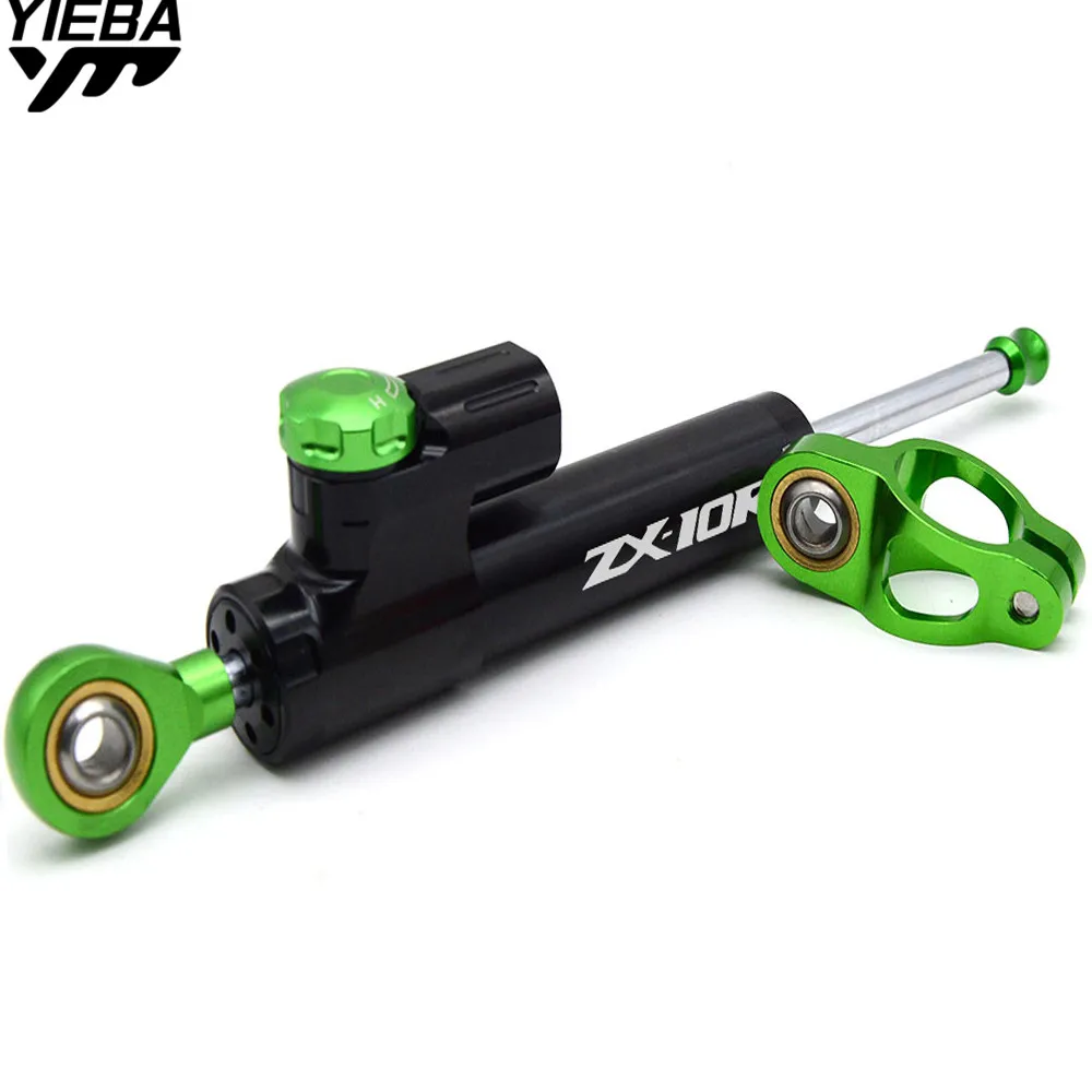 With ZX-10R LOGO Motorcycle Stabilizer Damper Complete Steering Mounting Bracket For KAWASAKI ZX10R 12R ZX-10R ZX 10 R 2006-2015
