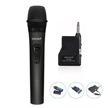 

Rechargeable Mic Wireless Microphone System Handheld LED Mic Speaker w/ Portable USB Receiver for KTV Speech Amplifier Recording