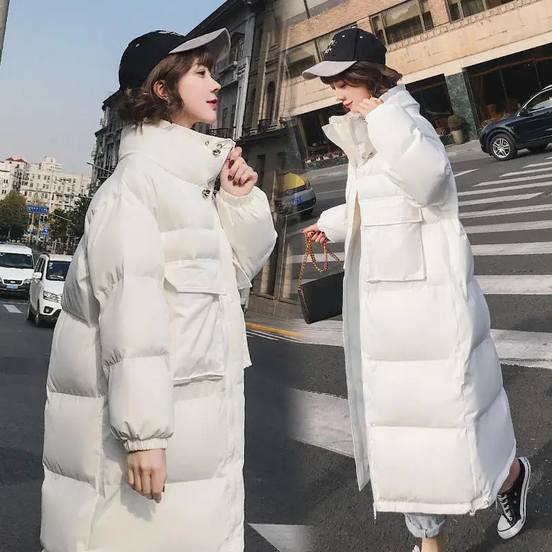 Winter Jacket Women Parka Thicken Jaqueta Feminina Long Jacket Coat Oversized Outerwear Long Sleeve Down Cotton Winter Coat Q703