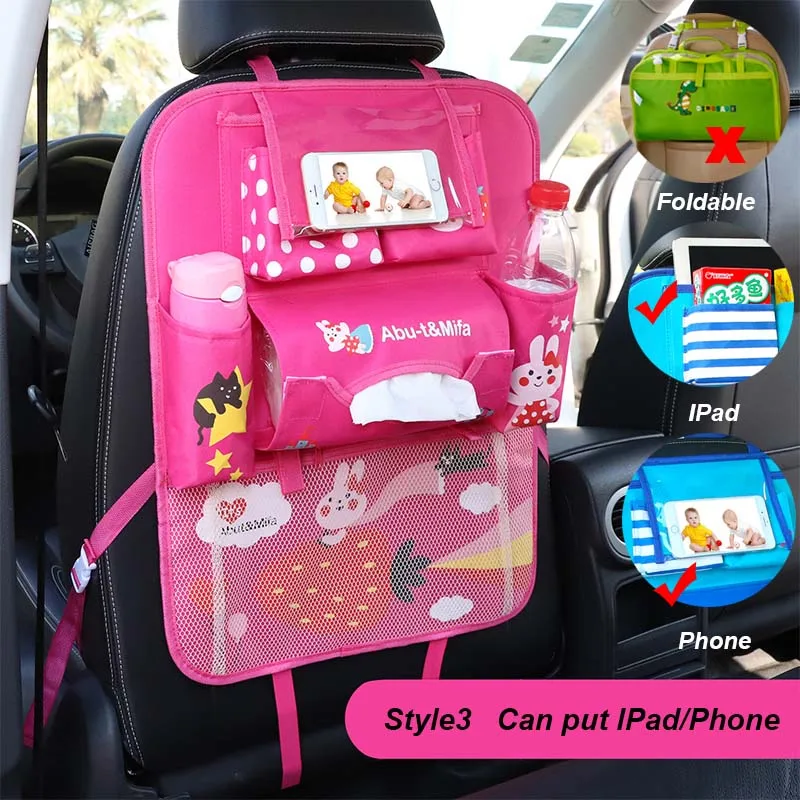 UNTIOR из мультфильма «Тачки»; Симпатичные на заднем сиденье для хранения Сумочка Организатор АВ дети без исключения внутренней отделки автомобиля Аксессуары для хранения - Цвет: Pink-3