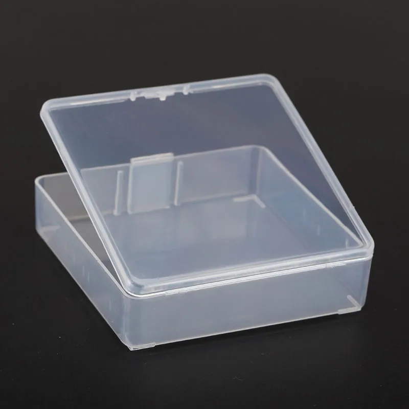 648pcs 8.2*8.2*2.3cm Small Square Clear Plastic Jewelry Storage Boxes Beads Crafts Case
