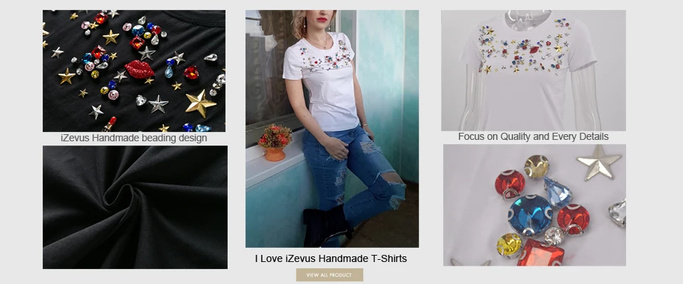 IZEVUS летняя футболка высокого качества Женская тонкая футболка с принтом бриллиантов графическая Футболка женская футболка с коротким рукавом женский топ