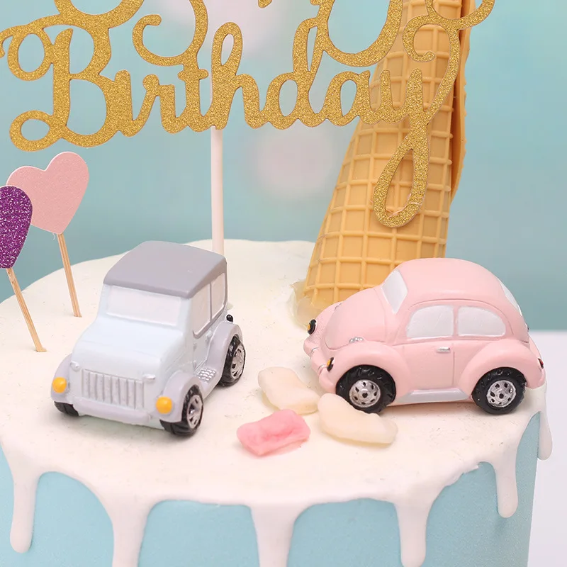 

2018 New Arrival Car Decoration Creative Home Bedroom Cartoon Car Supplies Decoration Resin Crafts Cake Baking Decoration-60260