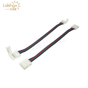 

10/20/50pcs/pack 4-Pin connecting corner 4pin RGB Connector PCB Adapter for 10mm SMD 5050 3528 RGB LED Strip Light