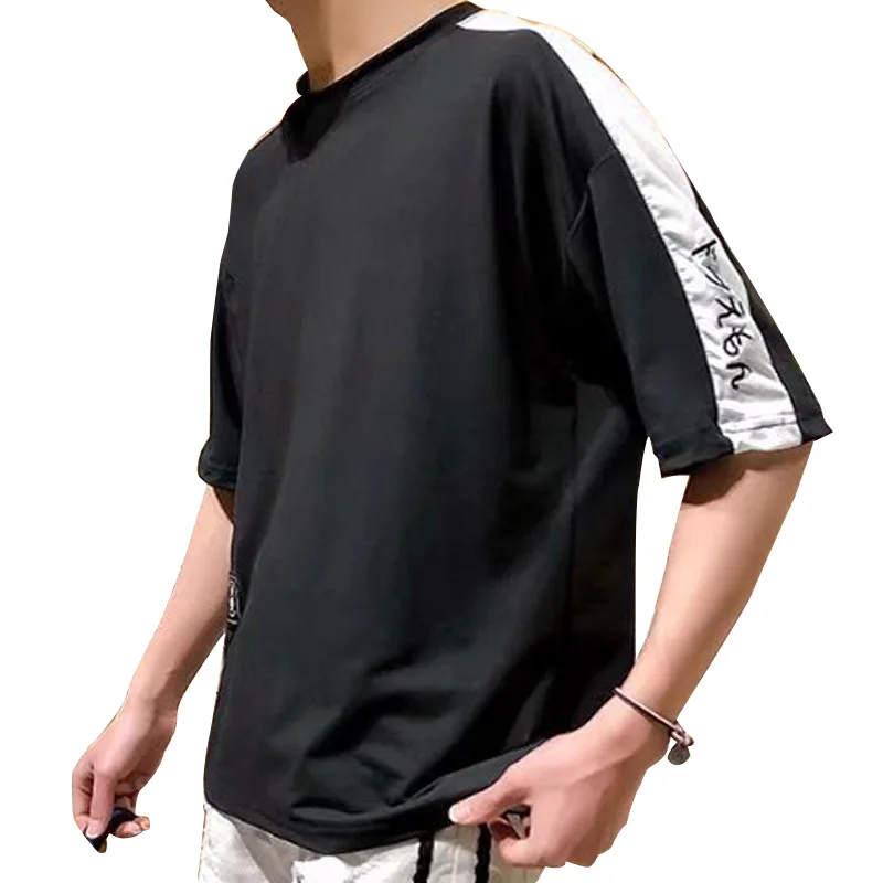 funny t shirts men Hipster HipHop print summer patchwork t-shirts o-neck half sleeve Loose boys tshirts lovers' clothes clothing | Мужская