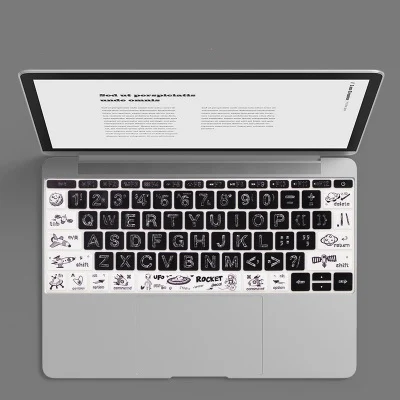 Супер Kawaii крышка клавиатуры для Apple MacBook Pro 13 без сенсорной панели A1708 12 дюймов мягкая клавиатура наклейки Защита от пыли и воды - Цвет: 007