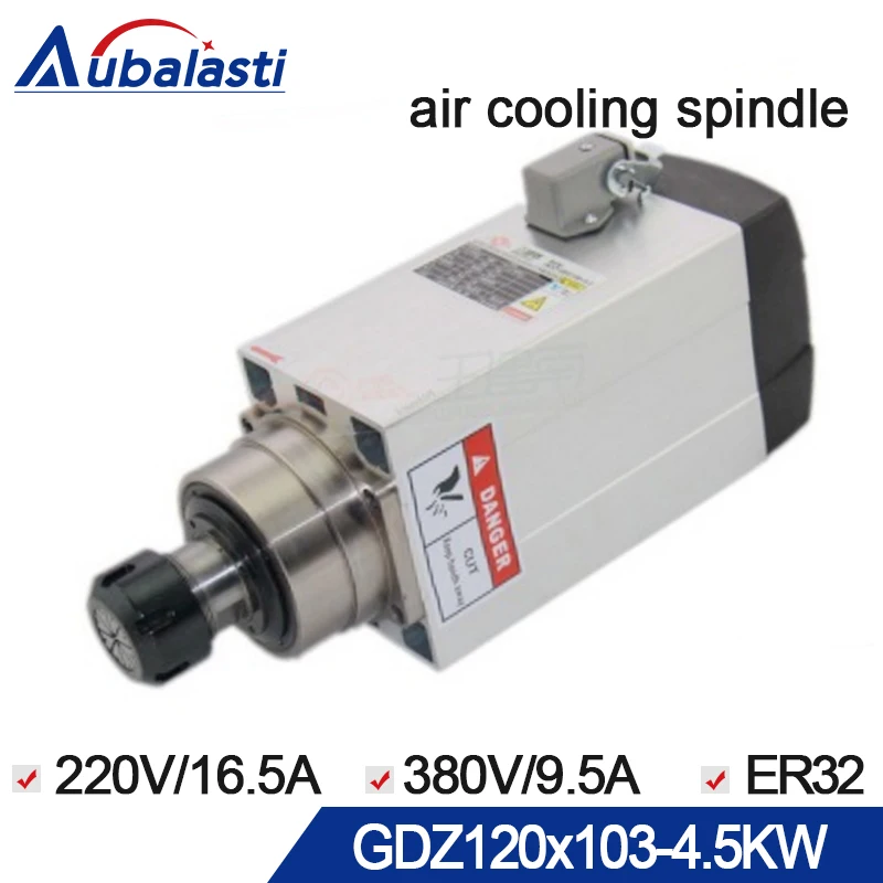 

CNC Spindle 4.5KW Router Spindle Motor Air Cooled Spindle 380V 4pcs Bearing ER32 Motor Spindle for CNC Milling Router Machine