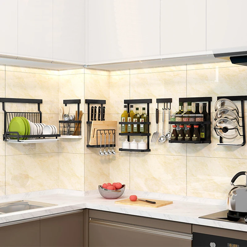 Modern Kitchen Storage Hanging Shelves for Small Space