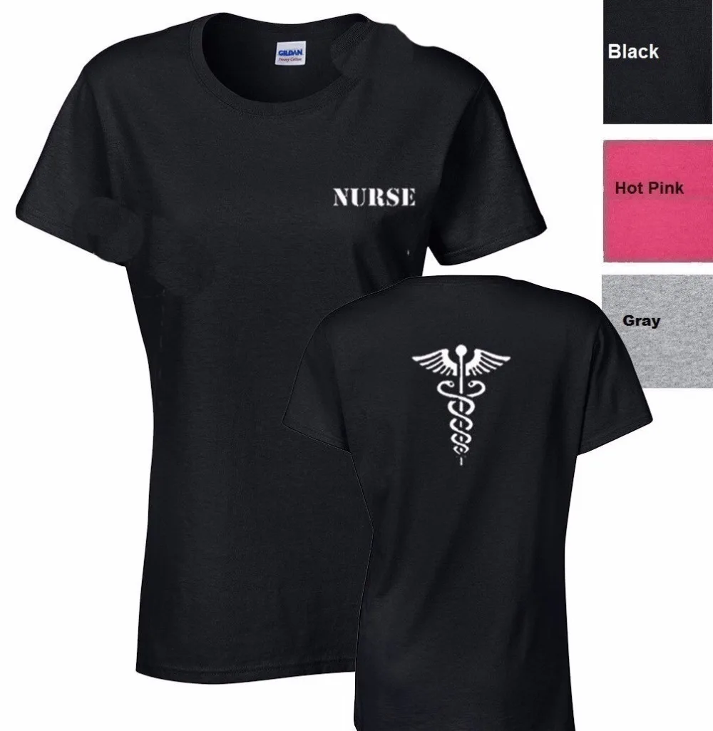 

2019 NEW casual fashion New Unisex Tees shirts Women clothing Adult Sizes T-Shirt Nurse Medical Service Women skull T shirt