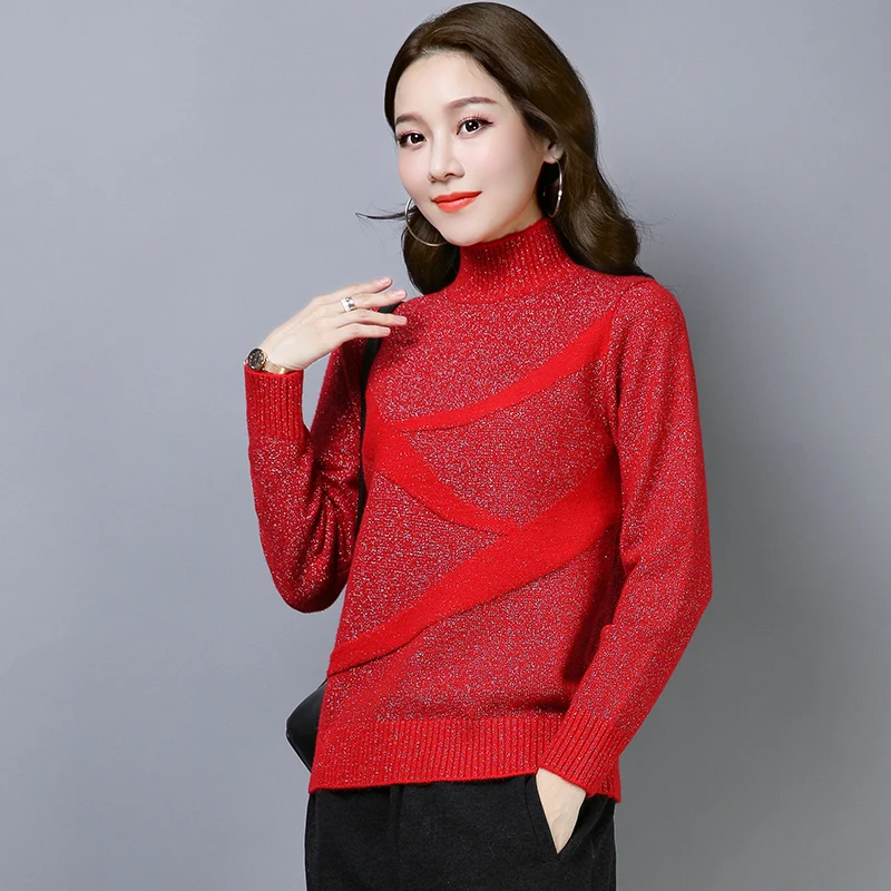 #^Special Price XL 6 Colors Brand Women Short Sweater Fall Winter Sweater New Striped Knit Turtleneck Sweater Thicken Bottoming Pullover Sweater #^Special Price XL 6 Colors Brand Women Short Sweater Fall Winter Sweater New Striped Knit Turtleneck Sweater Thicken Bottoming Pullover Sweater