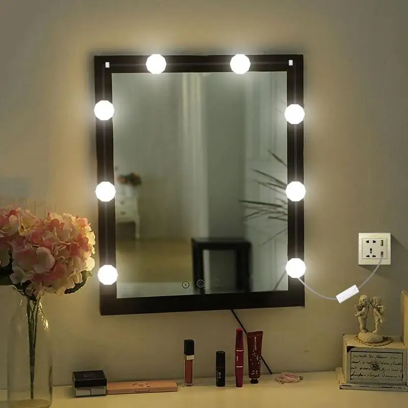 

Hollywood Style USB Makeup Mirror 4/8 LED Light Kit Vanity Light Bulbs for Dressing Table With Dimmer And Power Supply Plug