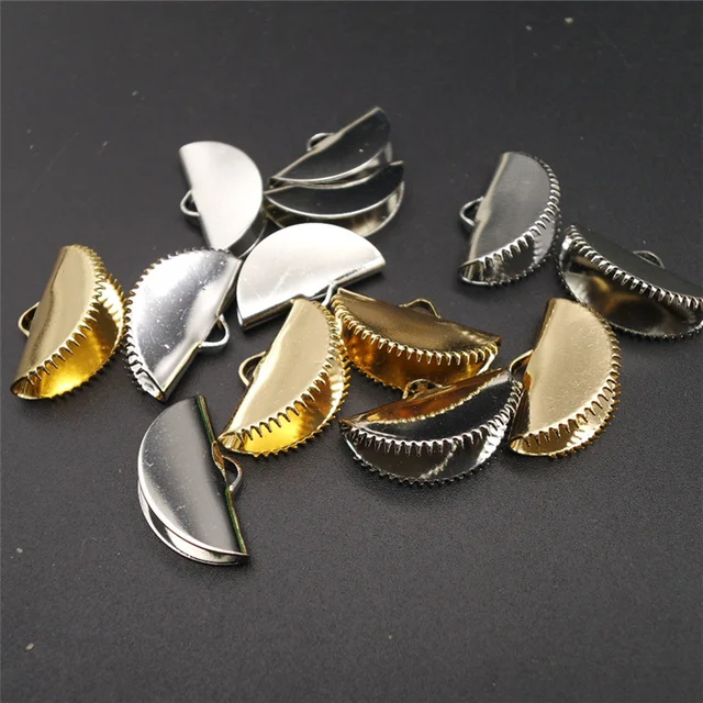 100pcs 20mm Semicircle Clasps Copper End Clamps Connector for Tassel