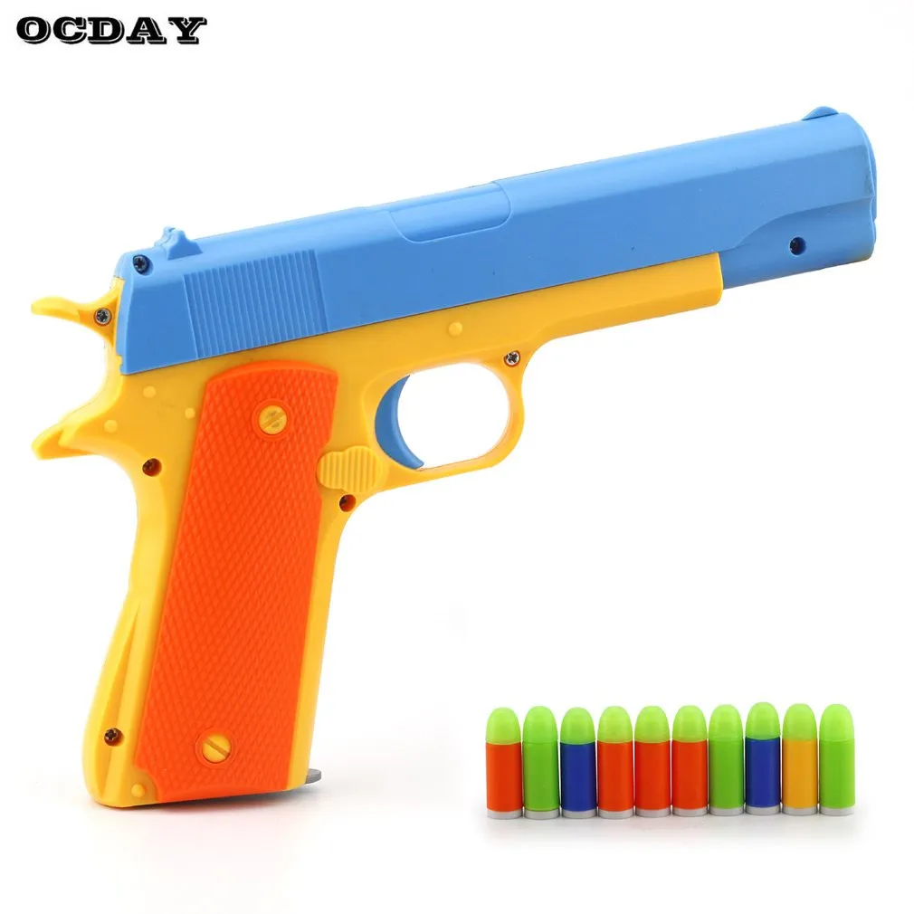 Ocday Soft bullet semiautomatic Toy gun for children toy gun with 10